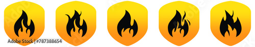 Shield fireproof icon. fire protection symbol. Shield protector,