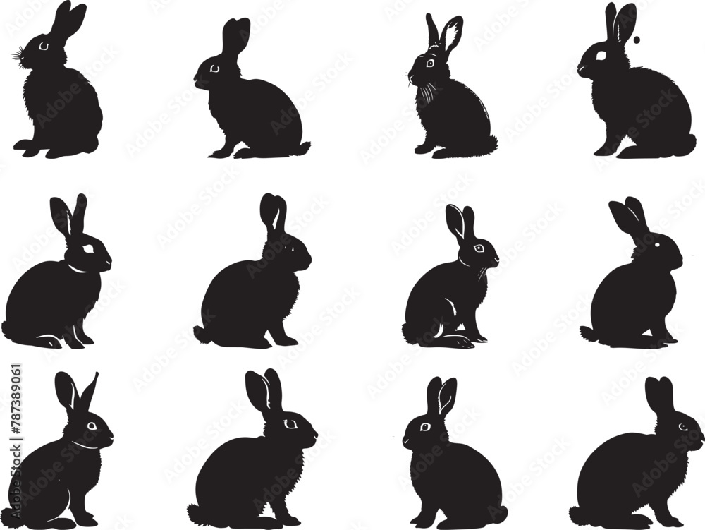 Bunny Silhouette Vector Illustration