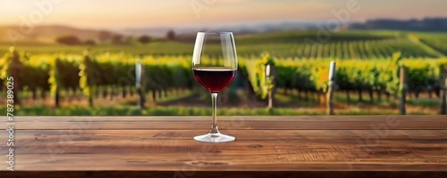 Grapes juice Bottle And Glass Of Red Wine On Vineyard Background