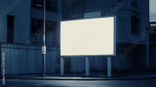 Blank billboard sign mockup in the urban environment empty space to display your advertising or branding campaign : Generative AI