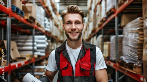 A Smiling Warehouse Worker