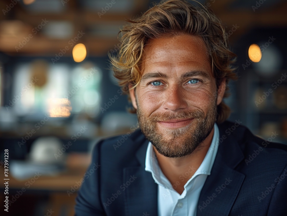 Close-Up of Smiling Person in Suit Close-Up of Smiling Person in Suit