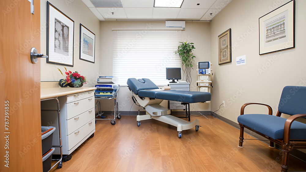 The physical therapist clinic office . The physical therapist clinic office .