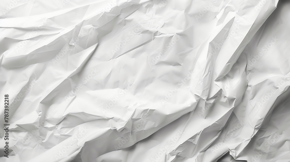 Obraz premium White wrinkled poster template Glued paper mockup Blank wheatpaste on textured wall Empty street art sticker mock up Clear urban glued advertising canvas Billboard advertisment adverti : Generative AI