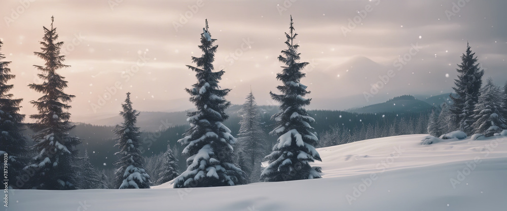 winter beauty there are fir trees covered in white snow winter beauty there are fir trees covered in white snow