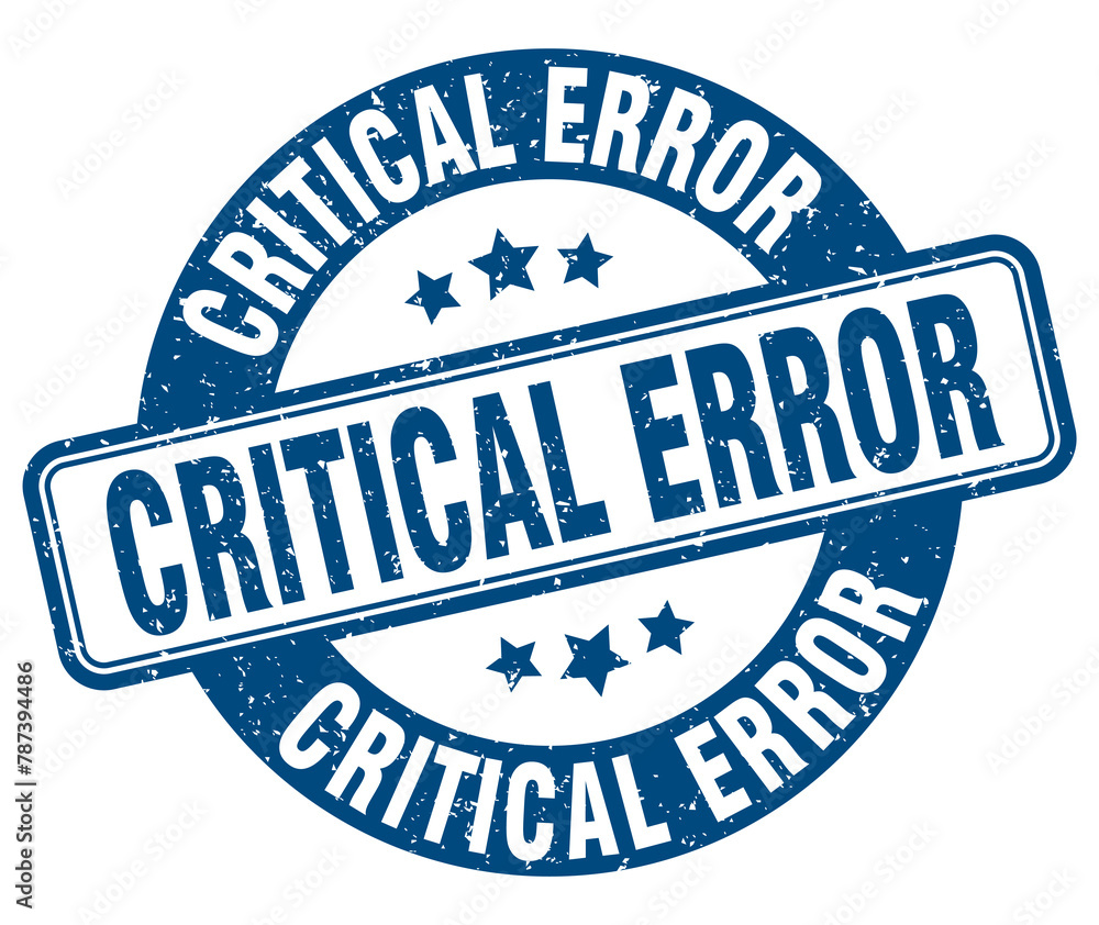 Fototapeta premium critical error stamp. critical error label. round grunge sign