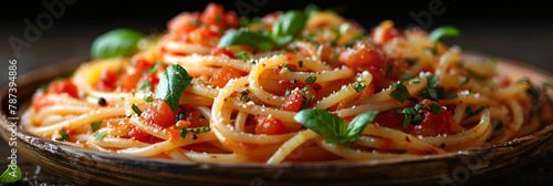 Gourmet Spaghetti Recipes Stock Photography, Tasty italian pizza with tomato sauce and parmesan 