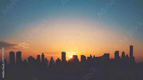 Urban Skyline Sunset Silhouette © YOGI C