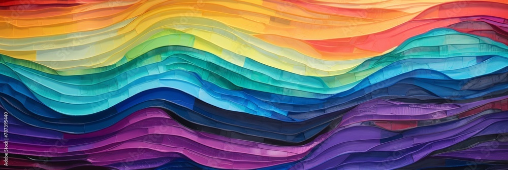 Vibrant Abstract Waves of Color in Fluid Art Style. Rainbow Spectrum in Wavy Textured Artwork. Generative AI Vibrant Abstract Waves of Color in Fluid Art Style. Rainbow Spectrum in Wavy Textured Artwork. Generative AI