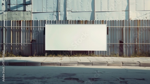 Advertising banner mockup on the fence of construction site : Generative AI photo