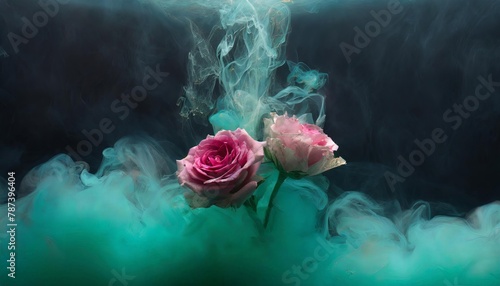 Whispers of Fantasy: Ethereal Blooms Amidst Mystical Smokes