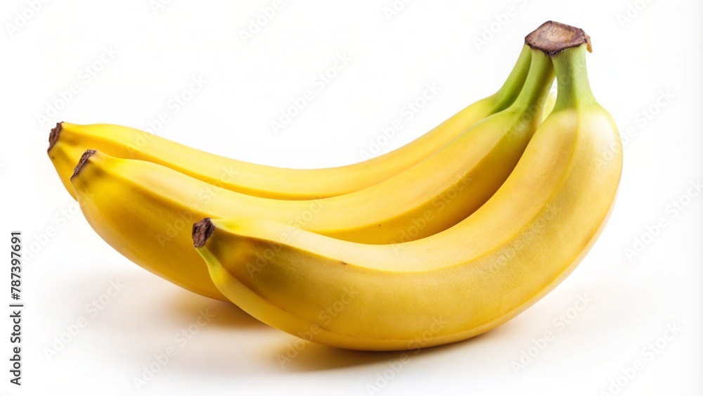 Three bananas on a white background Three bananas on a white background