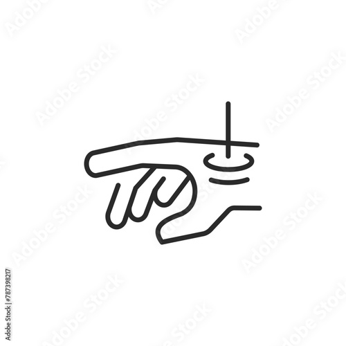Hand gesture remote control icon. An intuitive representation of touchless gesture commands for controlling digital devices, symbolizing interaction technology and smart systems. Vector illustration
