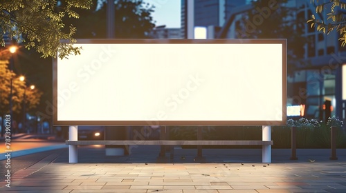 Empty outdoor digital signage light box Ideal for digital advertisement information board mall ads video wall billboard large posters for campaigns and mockups : Generative AI
