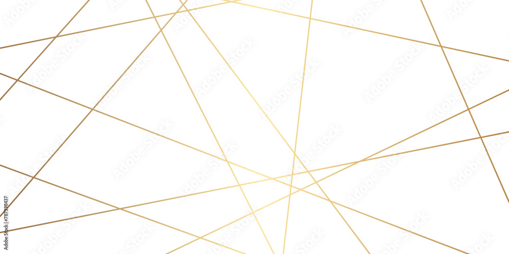 Obraz premium Seamless luxury geometric premium golden random chaotic lines on transparent background. Luxury banner presentation gold line vector, illustration.