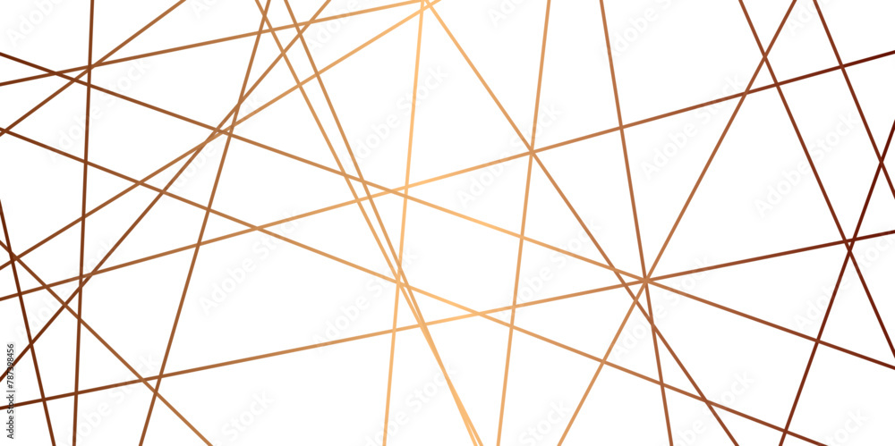 Obraz premium Seamless luxury geometric premium golden random chaotic lines on transparent background. Luxury banner presentation gold line vector, illustration.