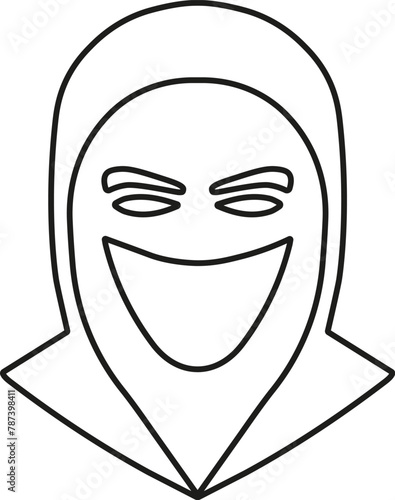 Anonymous person icon. Vector. Line style.	