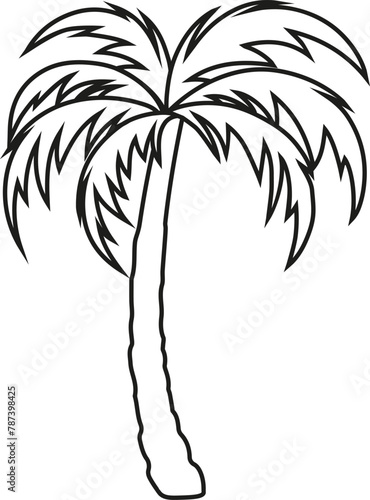 Palm tree icon. Vector. Line style.