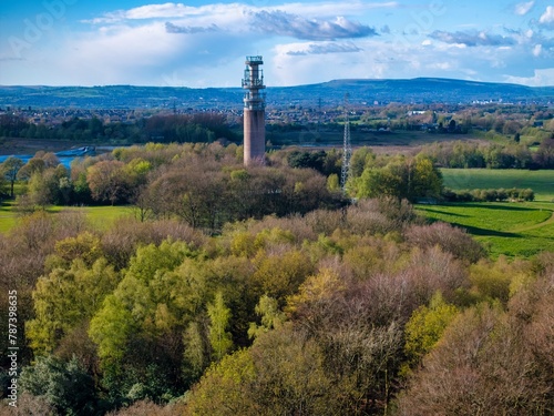 Heaton Park Manchester and the old concrete communication tower 