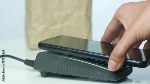 Payment for purchases with a bank card using a terminal.