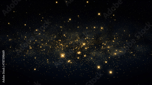 Night starry skies with twinkling and blinking star photo