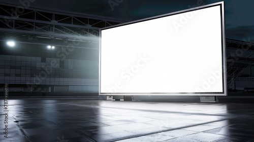 EDigital big large empty blank screen big Billboard TV mockup template for advertisement : Generative AI photo