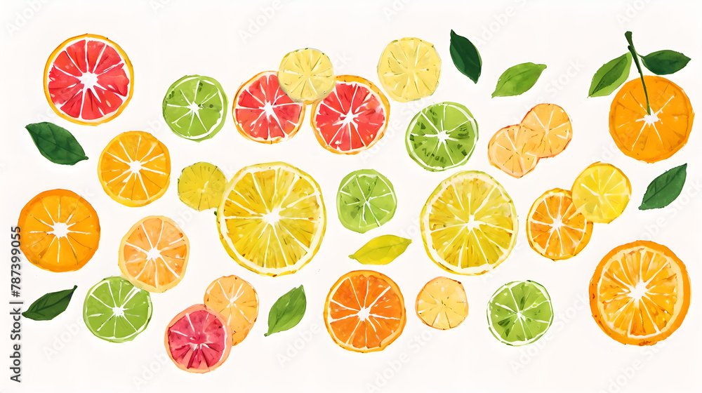 Obraz premium citrus pattern, colorful lemon