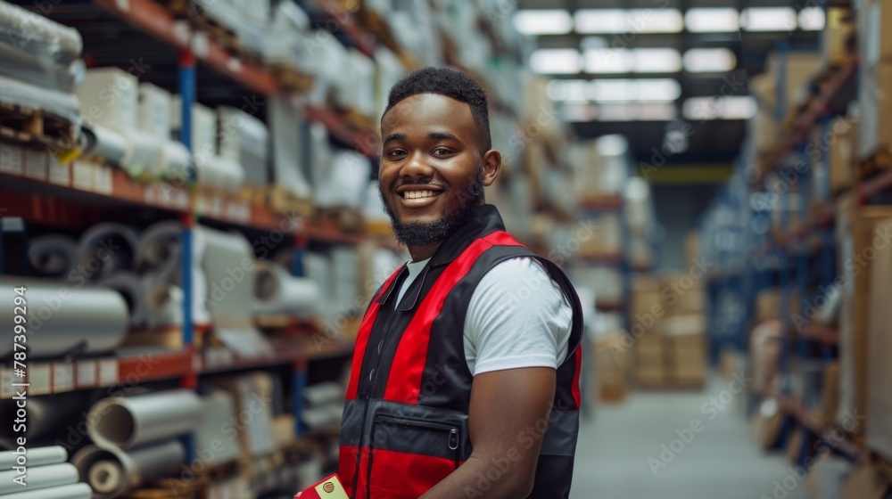 Smiling Warehouse Employee Portrait Smiling Warehouse Employee Portrait