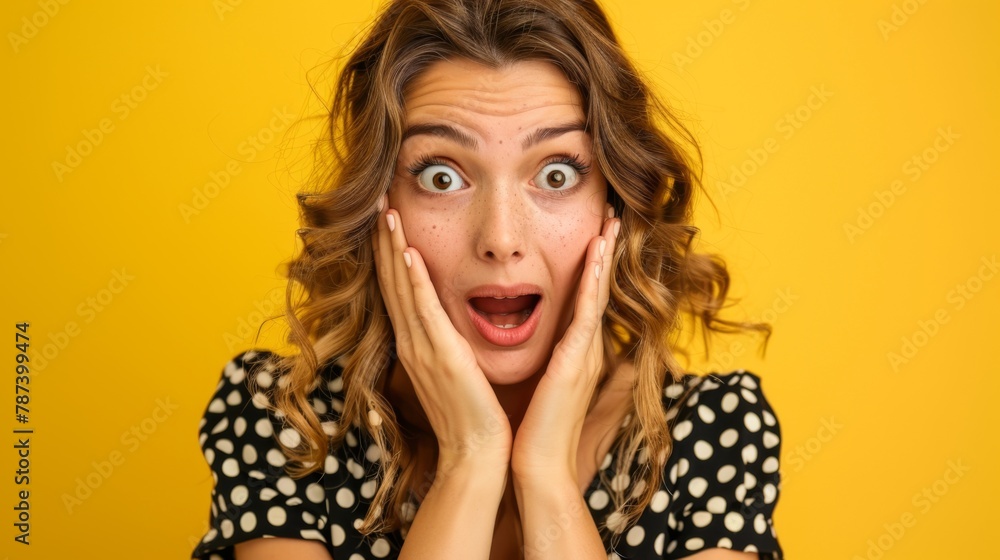 Woman Expressing Surprise and Delight Woman Expressing Surprise and Delight