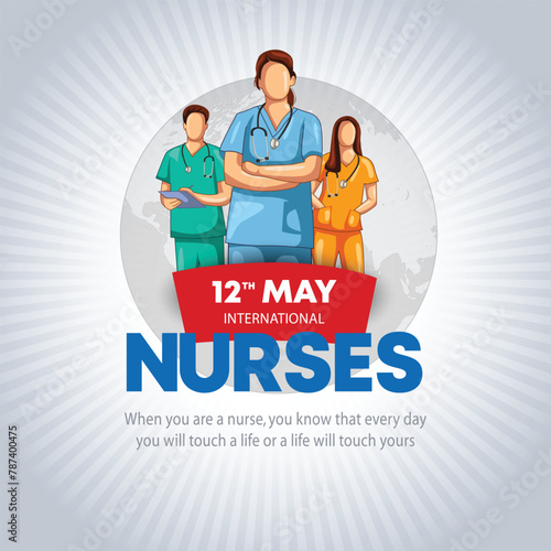 happy international nurse day. super hero nurse staff. abstract vector illustration poster design