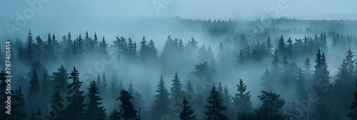 Mystical Autumn Fog in Black Forest  Germany - Enchanting Landscape with Rising Fog  Autumnal Trees  and Firs  