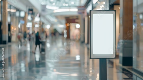 Wallpaper Mural Blank  advertising sign mockup  inside shopping center : Generative AI Torontodigital.ca