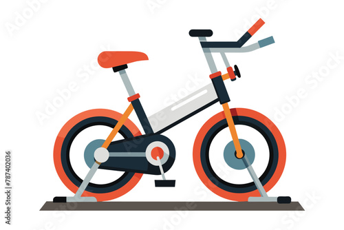 Stationary Exercise Bike Flat Vector Illustration for Indoor Fitness