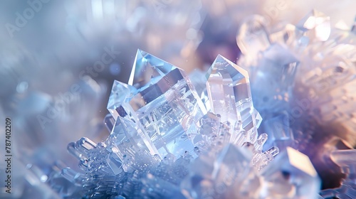 A crystal of rock salt, its geometric structure and hidden beauty revealed in a macro shot. 