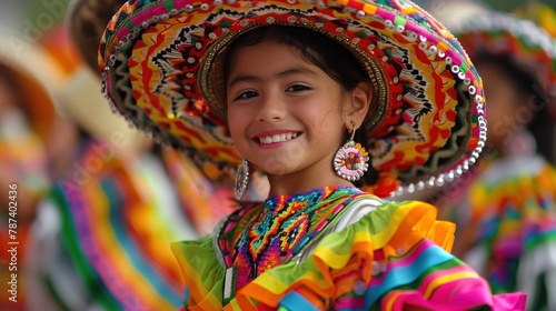 Portrait of Mexican Girl in Cinco de Mayo