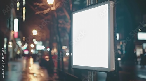 Blank digital screen sign mockup in the urban environment empty space to display your advertising or branding campaign : Generative AI