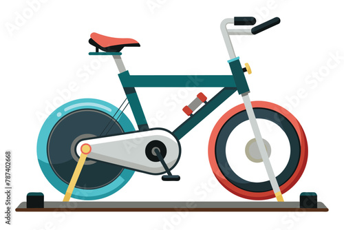 Stationary Exercise Bike Illustration for Indoor Fitness Training and Home Gym Workout