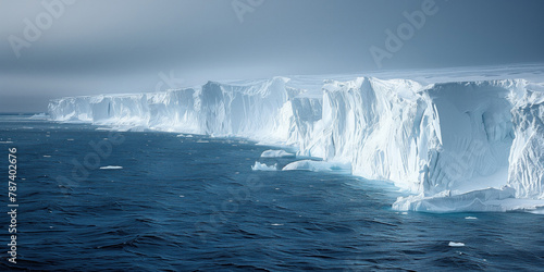 cold Antarctic coast, steep edge of an ice shelf