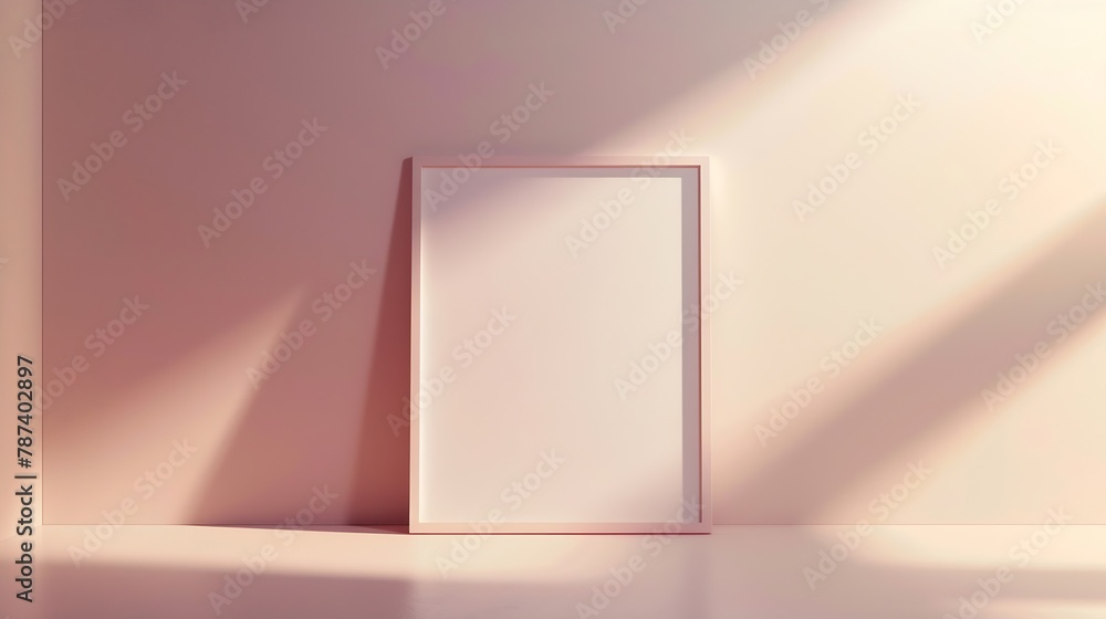 Urban Mock up white paper billboard or poster in a frame on a wall background : Generative AI