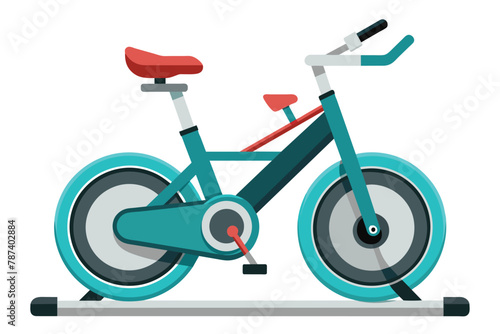 Stationary Exercise Bike Vector Illustration for Home Gym and Fitness Workout