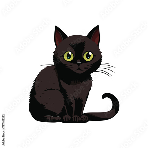 cat vector with a white background for logo, icon, tattoos, and graphic resources