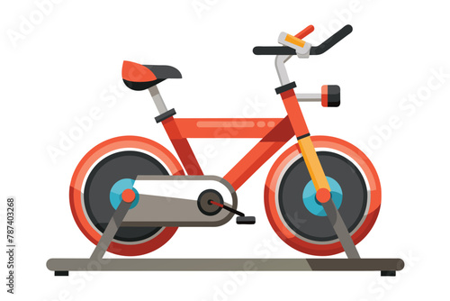 Spinning Exercise Bike Flat Vector Illustration for Home Gym and Fitness Workout