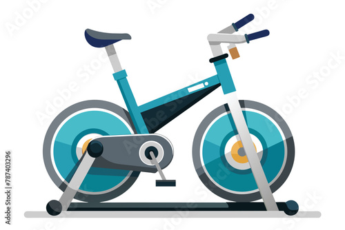 Modern Static Exercise Bike Illustration for Indoor Cycling Workout