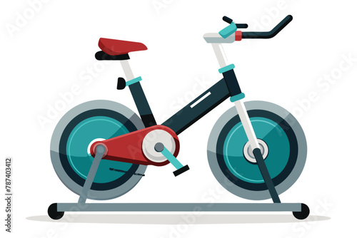 Modern Stationary Exercise Bike Illustration for Fitness Workout