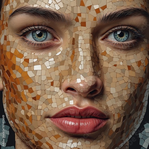 Mosaik Portrait. Generative AI Technologie