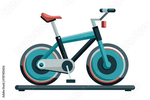 Modern Stationary Exercise Bike Illustration for Home Gym Fitness Workout