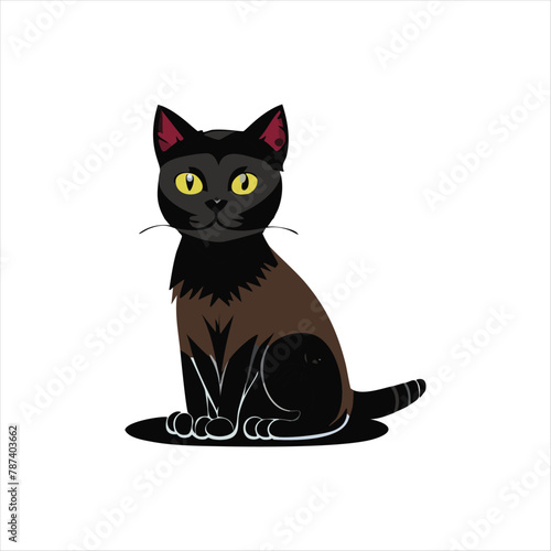 cat vector with a white background for logo, icon, tattoos, and graphic resources