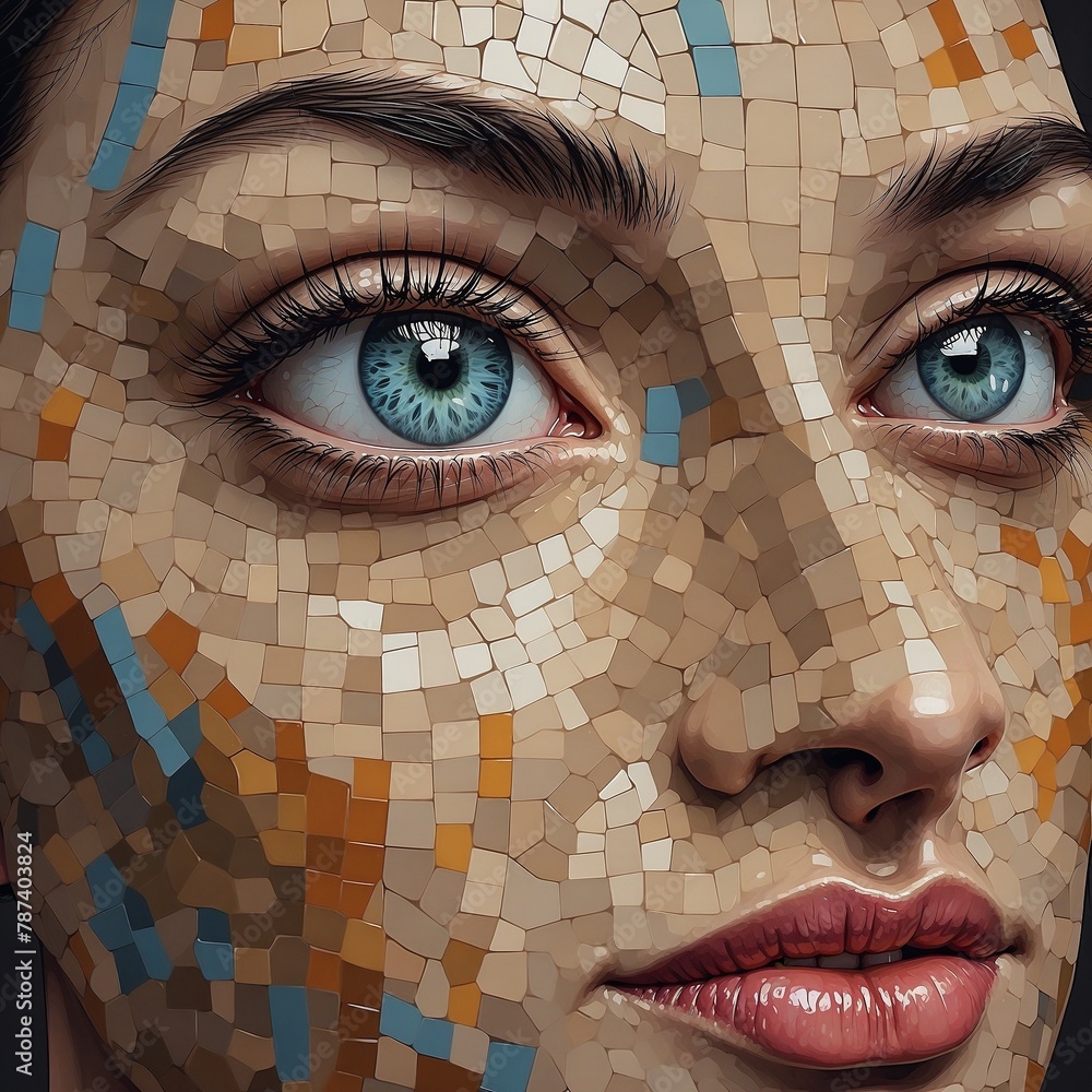 Mosaik Portrait. Generative AI Technologie