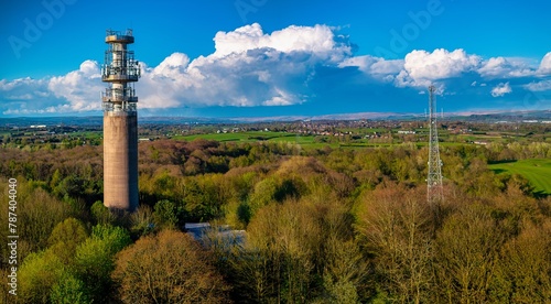 Heaton Park Manchester and the old concrete communication tower 