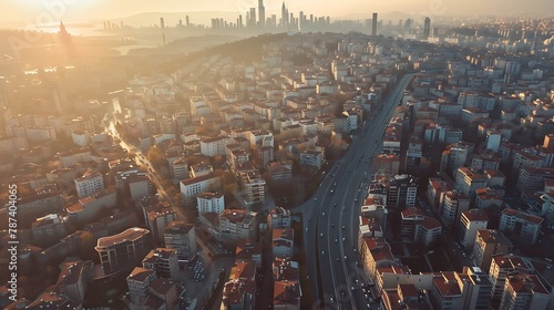 Clear Mockups Big Billboard Area  Istanbul City : Generative AI photo